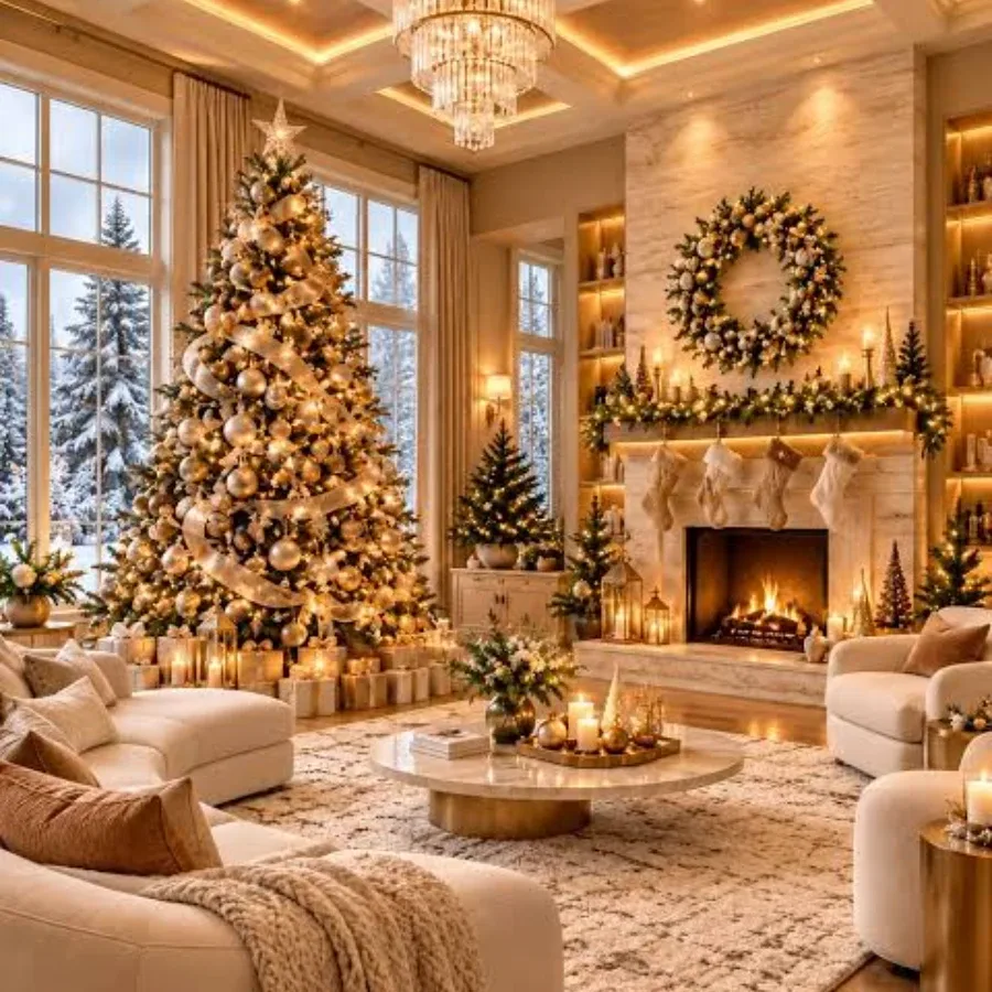 Christmas ornaments arranged for a premium festive display